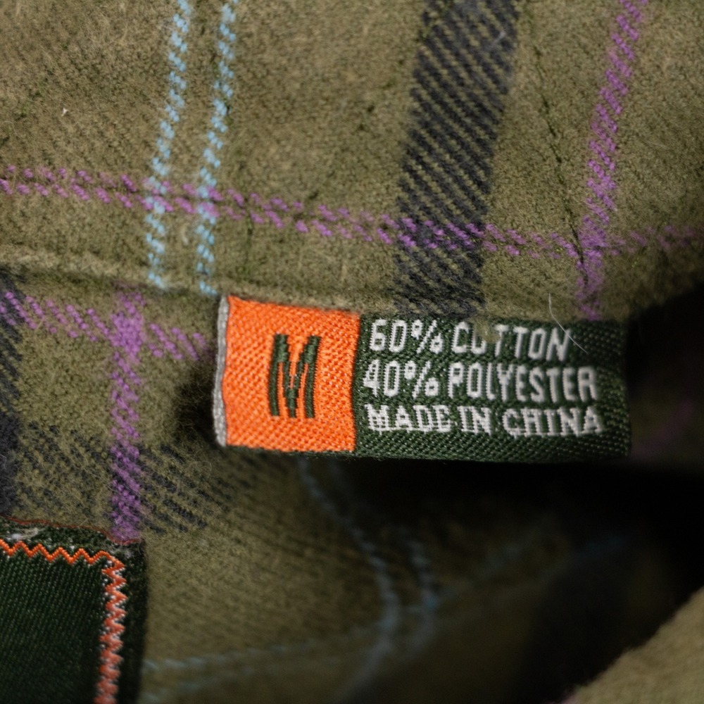 Howler Bros Harkers Flannel Shirt Mens M Green Plaid Cotton‎ Blend Shooter Patch - Picture 7 of 11